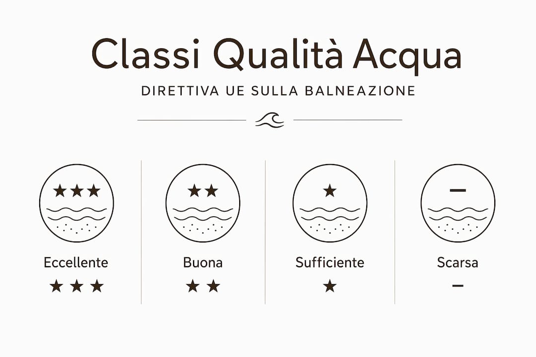 Infografica sulla classificazione della qualità delle acque destinate alla balneazione