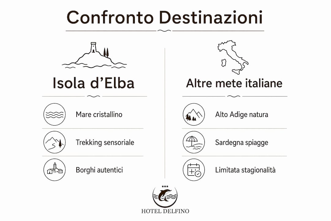 Grafico comparativo delle migliori mete per una vacanza digital detox