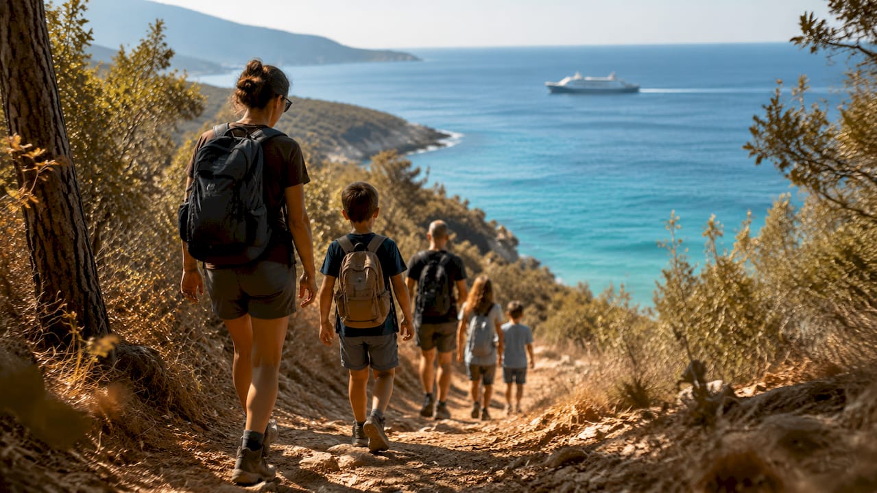 Sentiero autunnale sull’Isola d’Elba con vista mare
