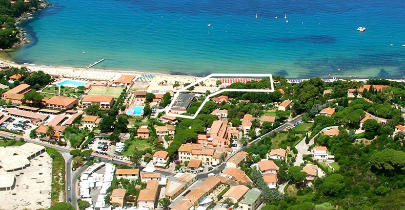 Lage des Hotel Delfino auf Elba